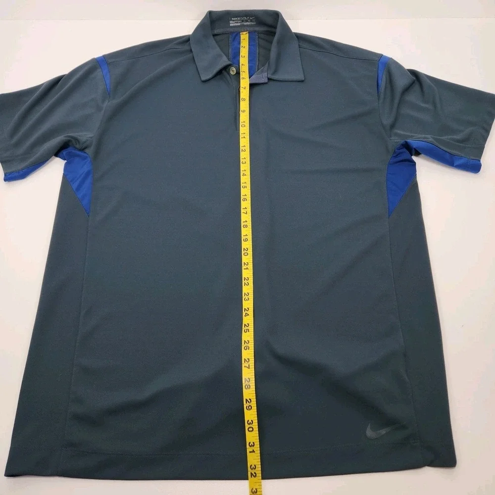 Nike Golf FitDry Men's‎ XL Polo Gray w/ Blue Accents Active Outdoors Links